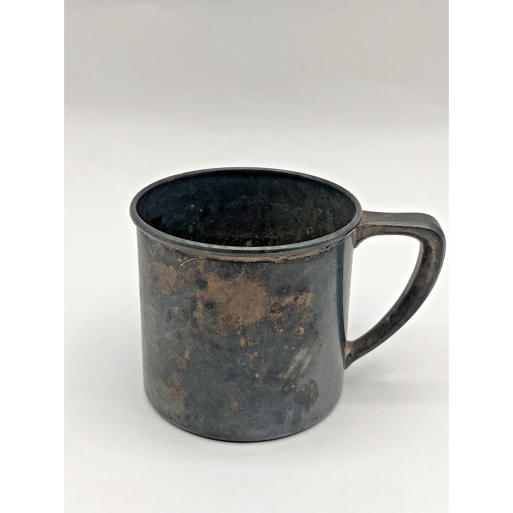 Antique 1940c Silver Plated Baby Cup Community 00300 Engraved